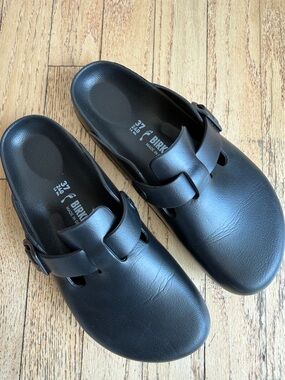 Birkenstock Black EVA Slip-On Boston Clogs with Buckle Size 37